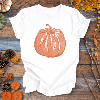 Printify T-Shirt Solid White / XS Pumpkin Vibes Fall T-Shirt | Unisex Cotton Tee