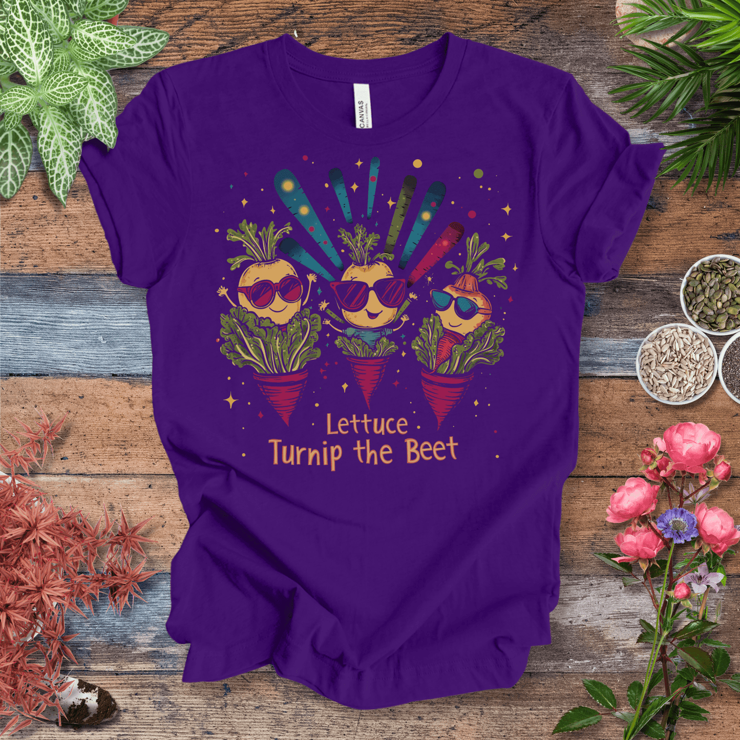 Printify T-Shirt Team Purple / S Lettuce Turnip the Beet – Party Veggies T-Shirt
