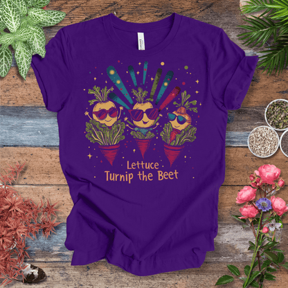 Printify T-Shirt Team Purple / S Lettuce Turnip the Beet – Party Veggies T-Shirt