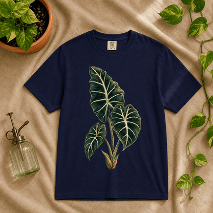 Printify T-Shirt True Navy / S Alocasia Velvet Graphic T-Shirt - Plant Lover Gift