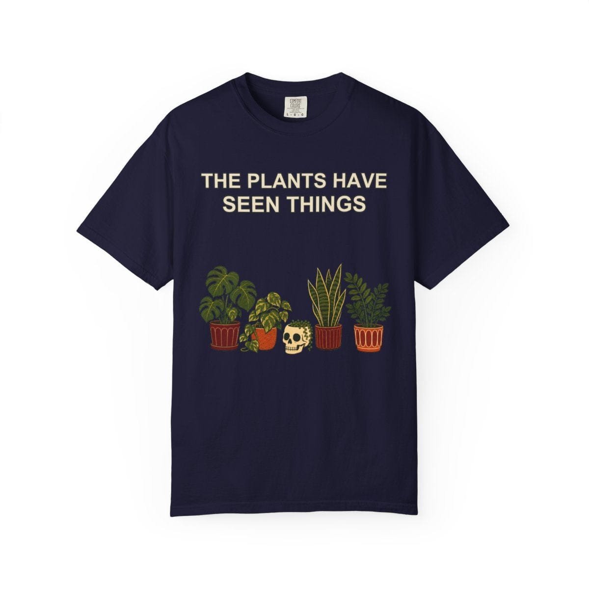 Botanical Vibes T-Shirt True Navy / S Funny Houseplant Halloween Shirt - Plant Parent Tee