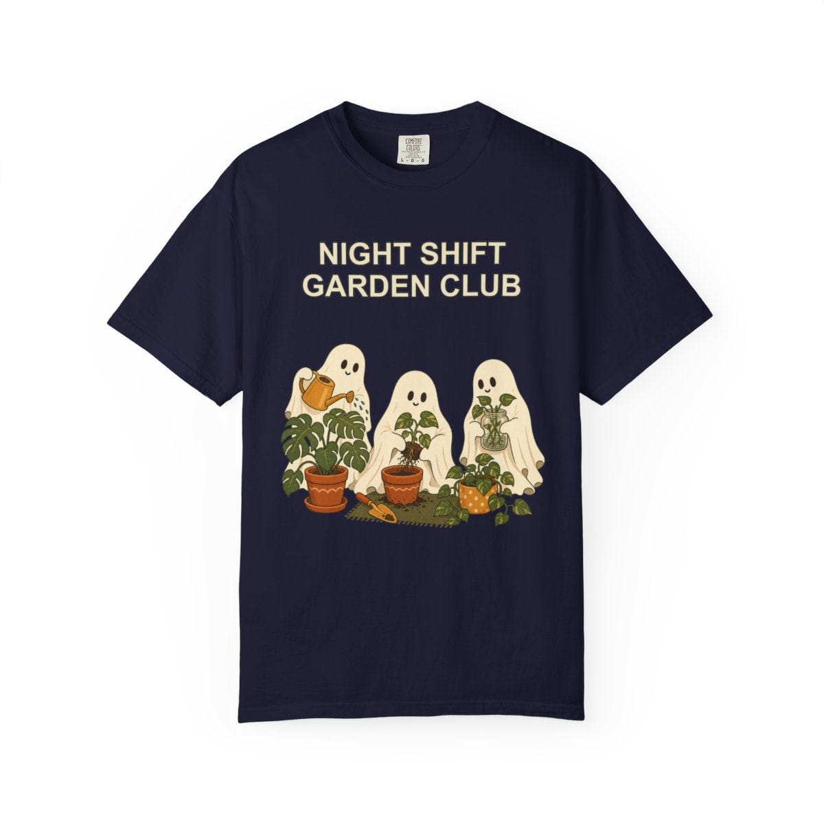Botanical Vibes T-Shirt True Navy / S Ghost Gardening Halloween Shirt - Plant Lover Tee