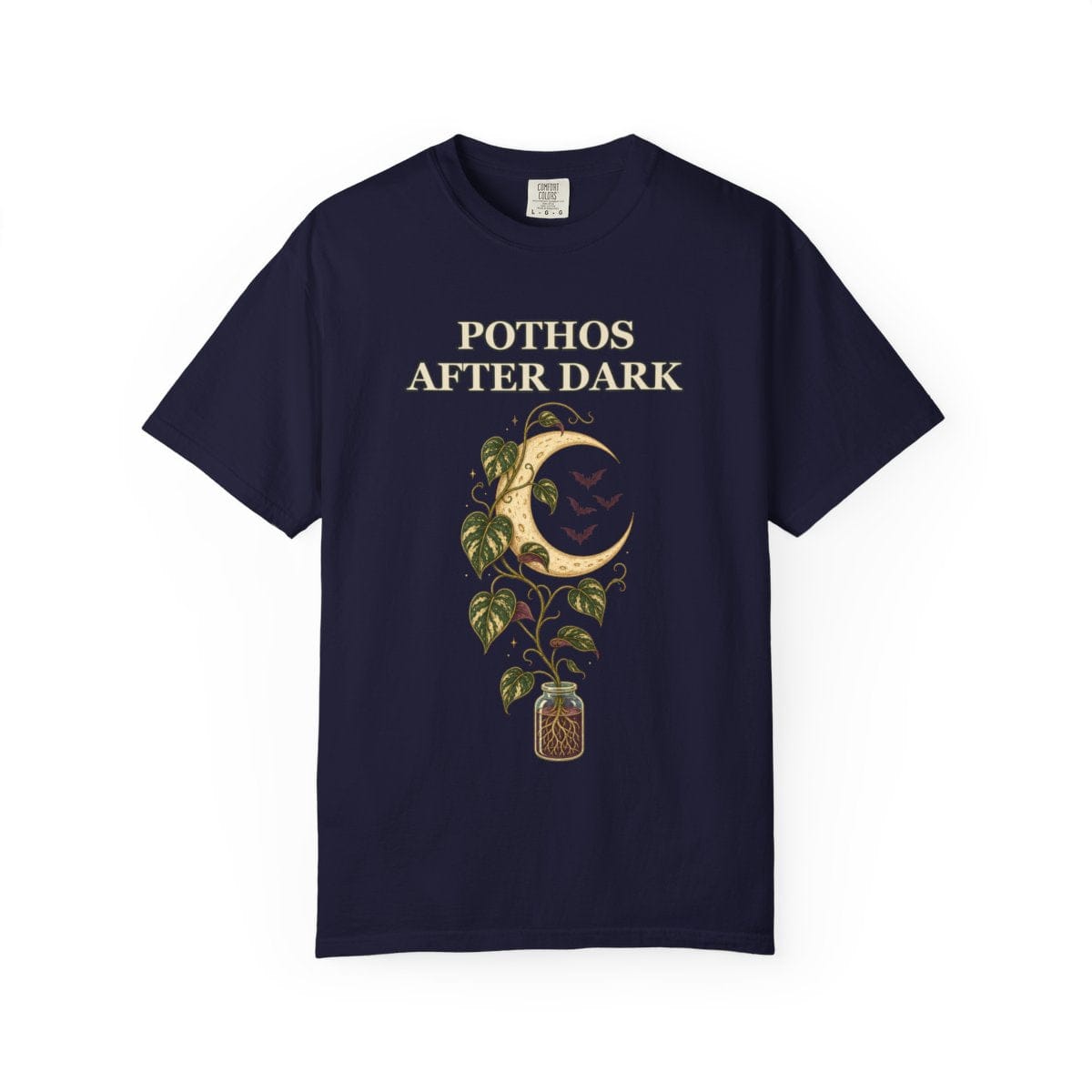 Botanical Vibes T-Shirt True Navy / S Pothos Halloween Shirt - Gothic Botanical Tee