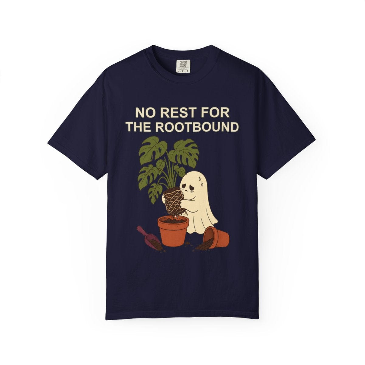 Botanical Vibes T-Shirt True Navy / S Rootbound Ghost Halloween Shirt - Funny Plant Tee