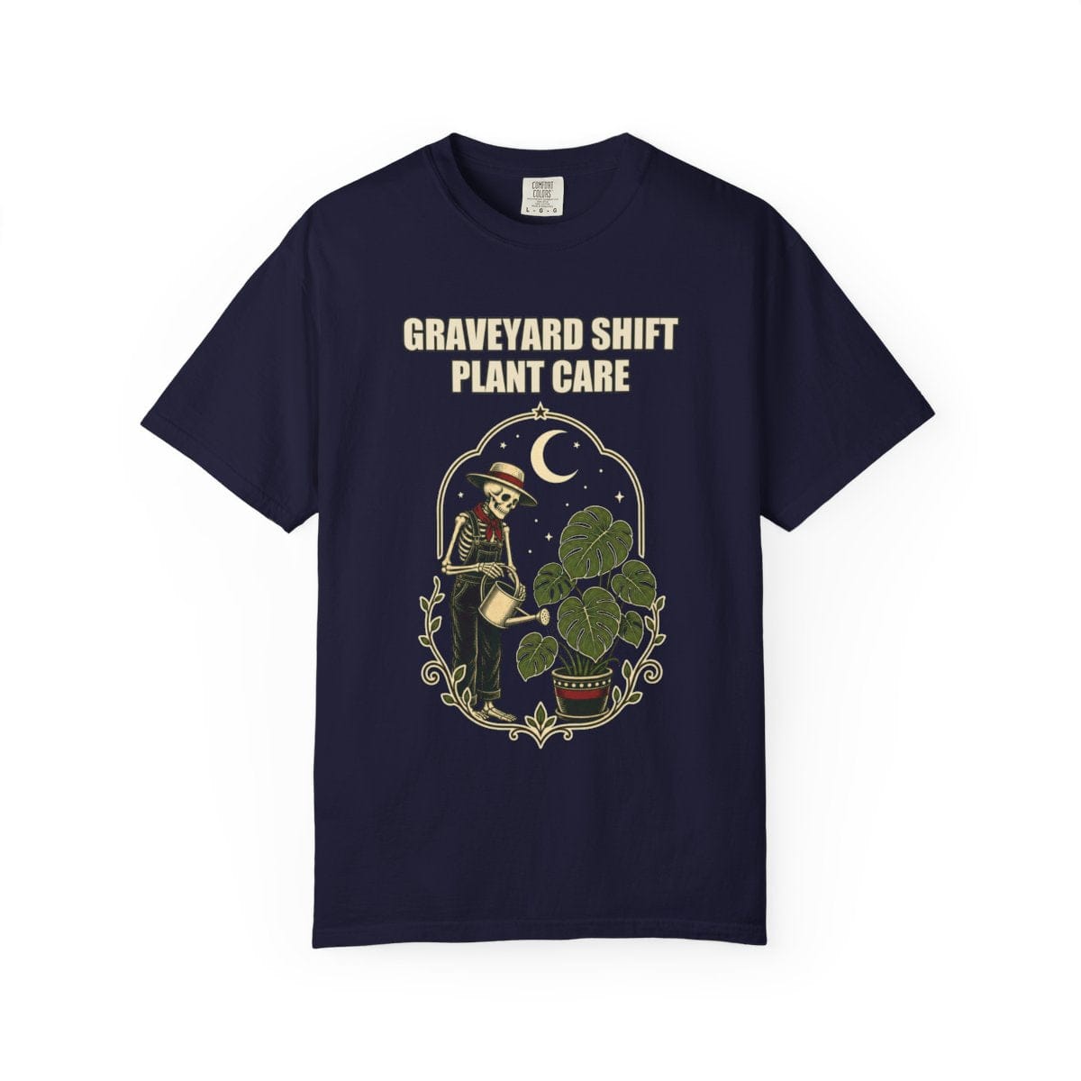 Botanical Vibes T-Shirt True Navy / S Skeleton Plant Care Halloween Shirt - Gardener Gift