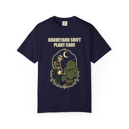 Botanical Vibes T-Shirt True Navy / S Skeleton Plant Care Halloween Shirt - Gardener Gift