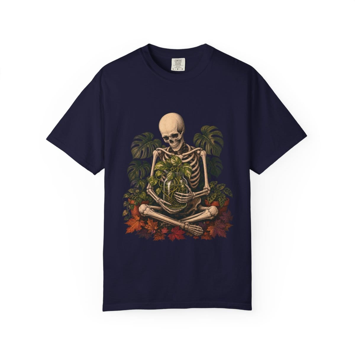 Botanical Vibes T-Shirt True Navy / S Skeleton Propagation Keeper T-Shirt - Halloween Plant Art
