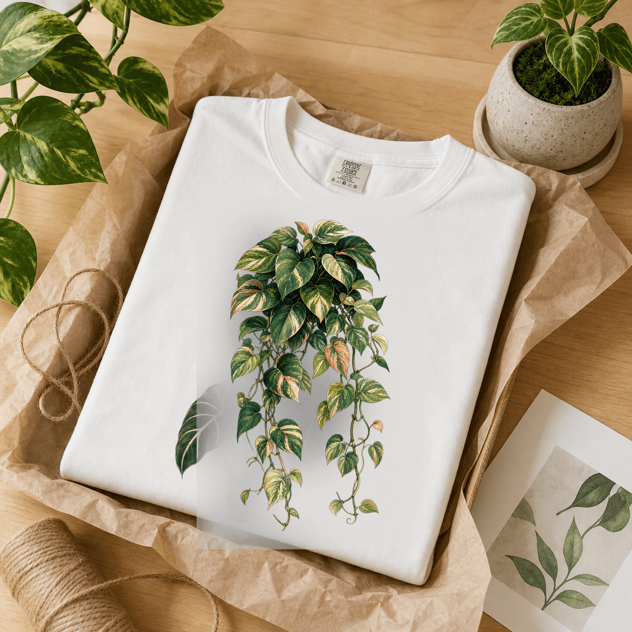 Printify T-Shirt Variegated Pothos Graphic T-Shirt - Plant Lover Gift