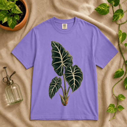 Printify T-Shirt Violet / M Alocasia Velvet Graphic T-Shirt - Plant Lover Gift