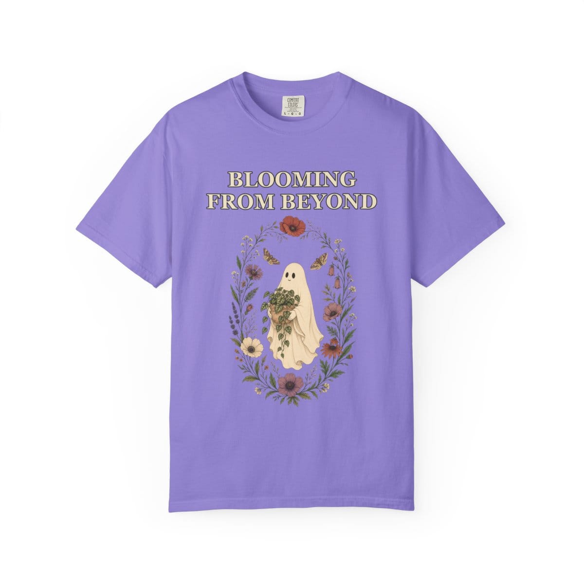 Botanical Vibes T-Shirt Violet / M Floral Ghost Halloween Shirt - Cottagecore Plant Tee