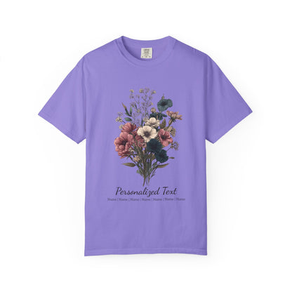 Printify T-Shirt Violet / M Personalized Gardening T-Shirt – Custom Garden Bouquet Gift for Plant Lovers