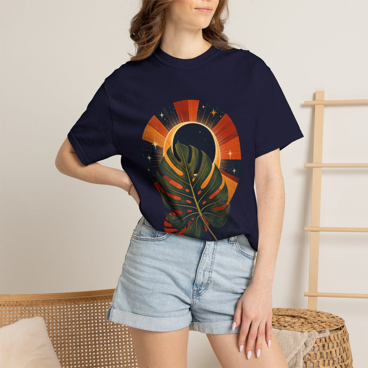 Botanical Vibes T-Shirt Violet / M Retro Monstera Eclipse T-Shirt - Vintage Botanical Art