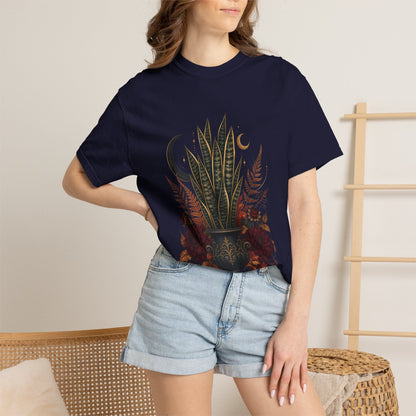 Botanical Vibes T-Shirt Violet / M Snake Plant Gothic Urn T-Shirt - Dark Botanical Art