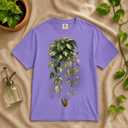 Printify T-Shirt Violet / M Variegated Pothos Graphic T-Shirt - Plant Lover Gift