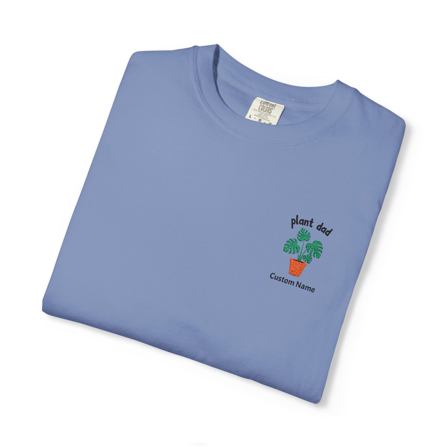 Printify T-Shirt Washed Denim / S Personalized Plant Dad T-Shirt – Custom Embroidered Plant Lover Gift