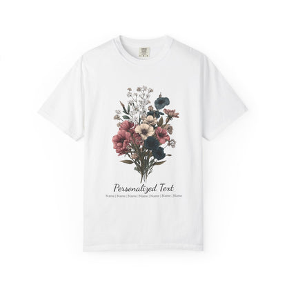 Printify T-Shirt White / S Personalized Gardening T-Shirt – Custom Garden Bouquet Gift for Plant Lovers