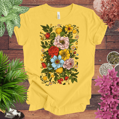 Printify T-Shirt Yellow / S Bold Floral Citrus T-Shirt